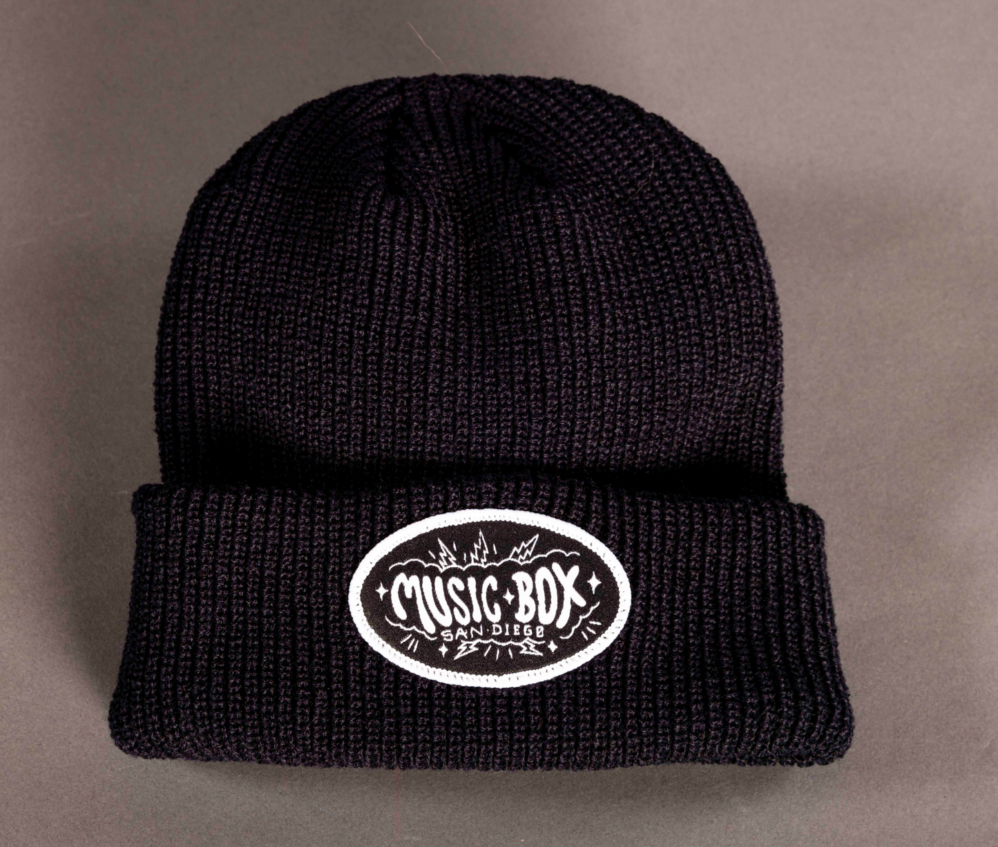 Music Box Cuffed Knit Beanie - Black